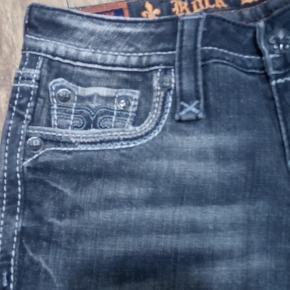 Rock Revival Women's 26 Straight Embellished Embroidered Distressed Black NWOT - Picture 5 of 14